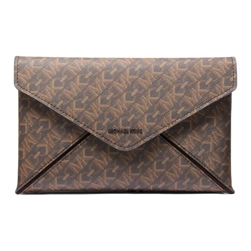 MICHAEL KORS Jordi Coated Canvas Small Lazy Bag Wallet Unisex Brown-0