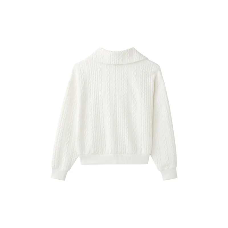 Skechers New Year Collection Sports Casual Sweatshirt Women's Marshmallow White-1