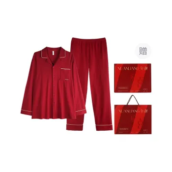 Xuan Liang Pajama Set Men's Gift Box Set Maroon