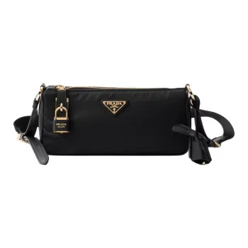 PRADA Recycled Polyamide Shoulder Bag Small Size Unisex Black