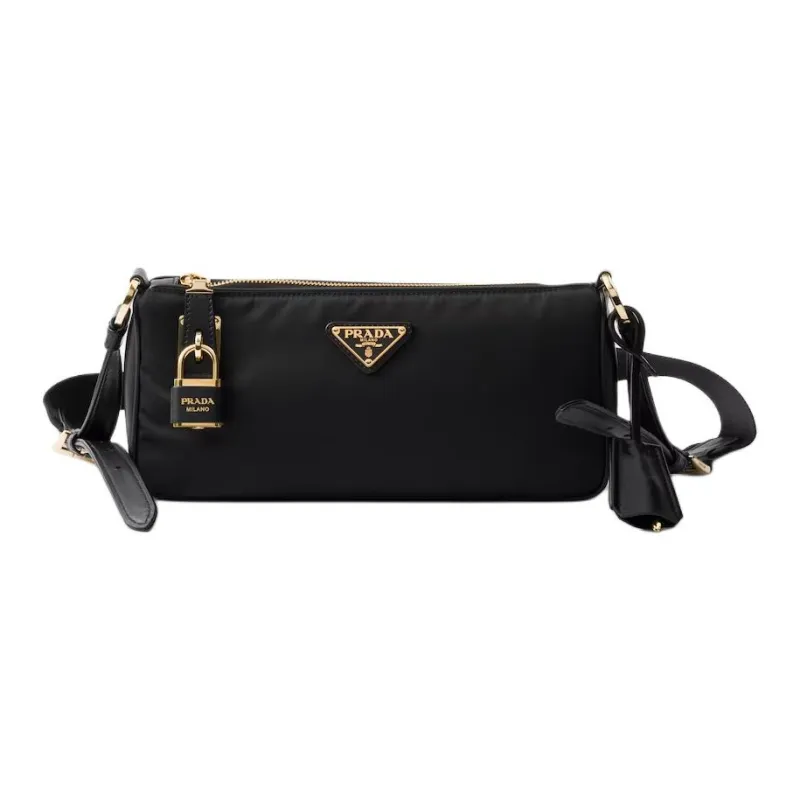 PRADA Recycled Polyamide Shoulder Bag Small Size Unisex Black-0