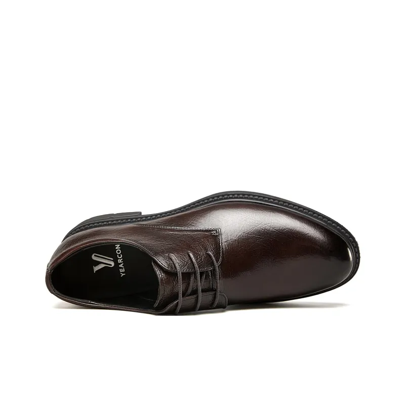 YEARCON Dress Shoes Men Low Top Brown-6