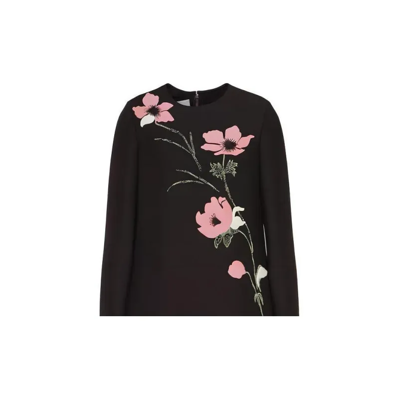 Valentino Long Sleeved Dresses Women's Black-4