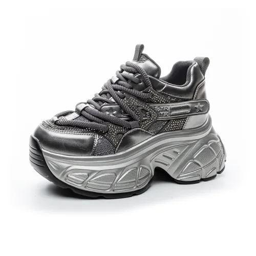 The Mystery Of Glamour Height Increasing Low Top Chunky Sneakers Women's
