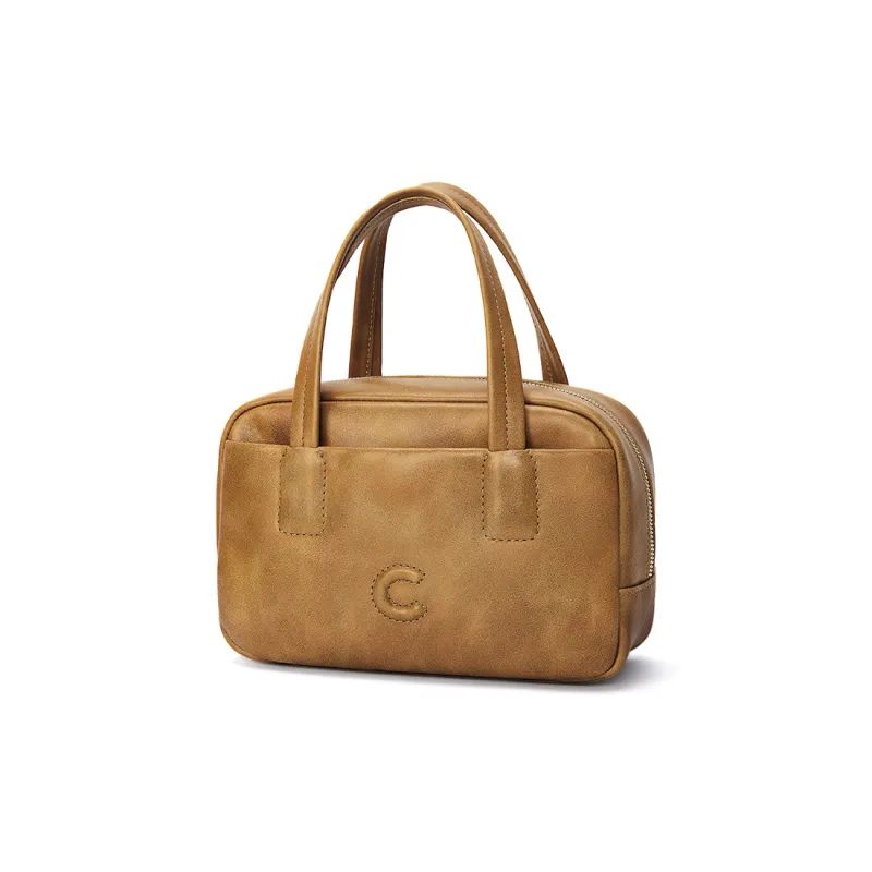 CASSILE Cow Leather Handbag Trumpets Women's Amber-2