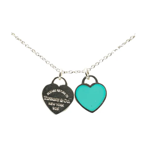 TIFFANY & CO. 21st Century Sterling Silver Return To Tiffany Double Heart Tag Pendant Necklace