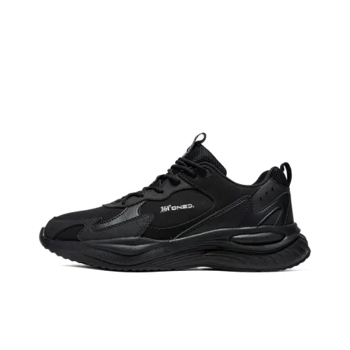 361° Wear-Resistant Water-Resistant Lightweight Low-Top Casual Shoes Men's Obsidian Black