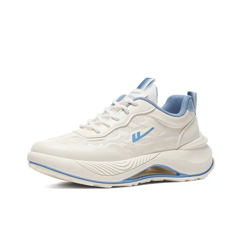 Warrior Anti-Slip Wear-Resistant Lightweight Coverage Low-Top Casual Running Shoes Men's Beige Blue-1