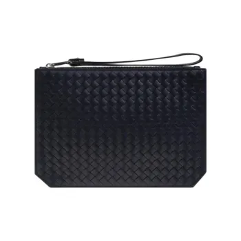 Bottega Veneta Calfskin Clutch Men's Marine Blue