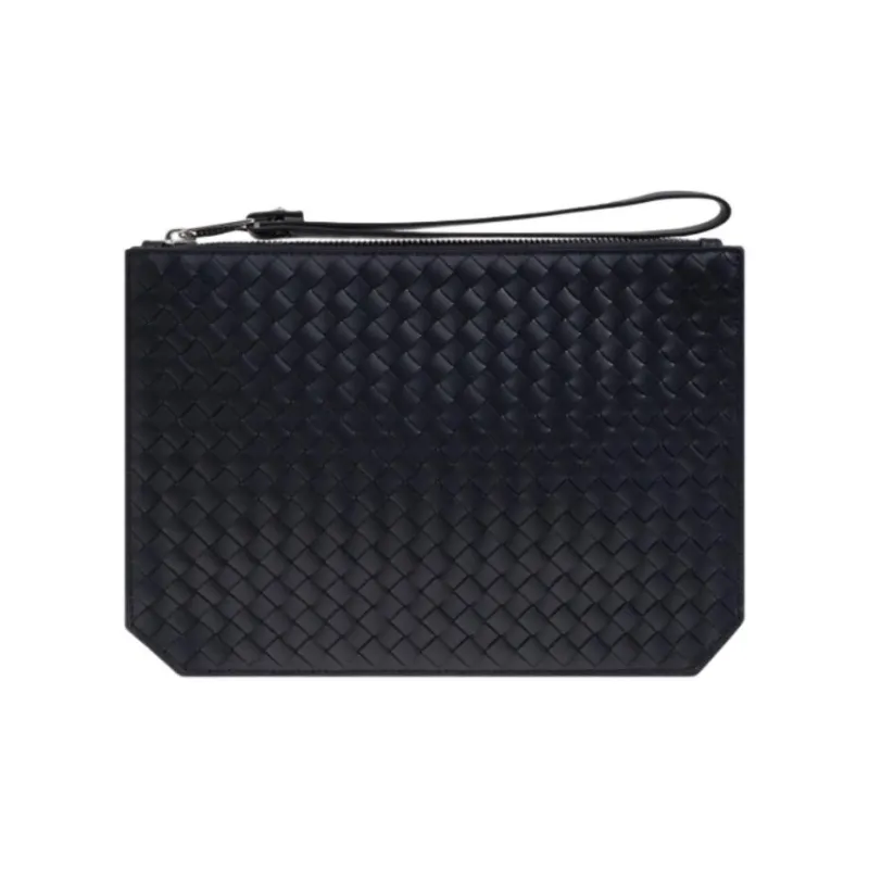 Bottega Veneta Calfskin Clutch Men's Marine Blue-0