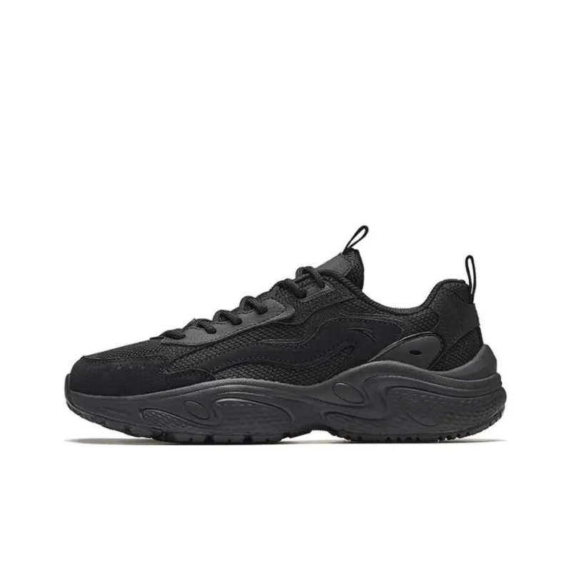 CHAOJIANTA Anti Slip Wear Resistant Low Top Chunky Sneakers Women's Black-0