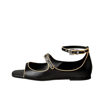 HERMES Kristen Strap Sandals Women's Black