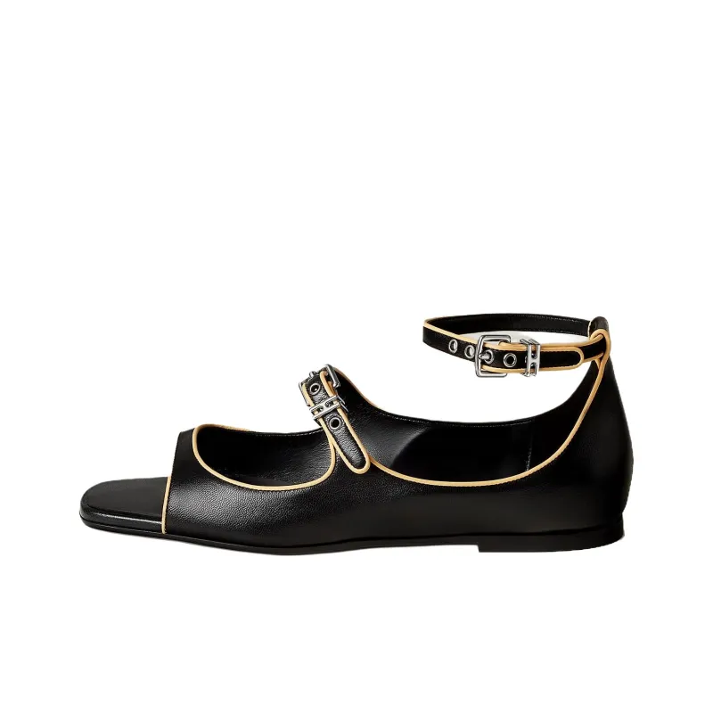 HERMES Kristen Strap Sandals Women's Black-0