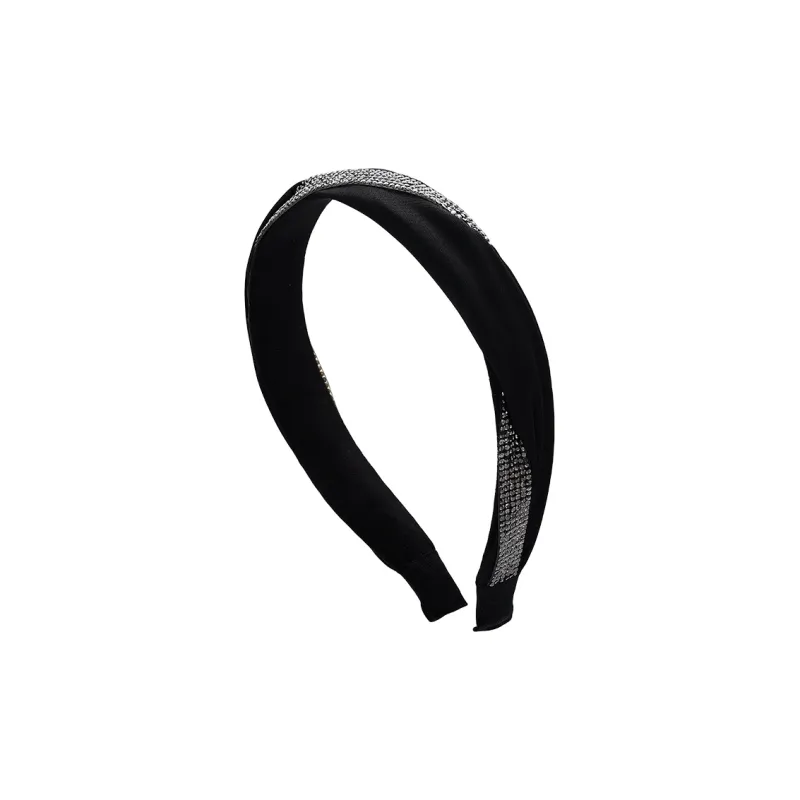ROYALSASA Polyester Faux Crystal Alloy Bottom Clamp Headbands Women's-3