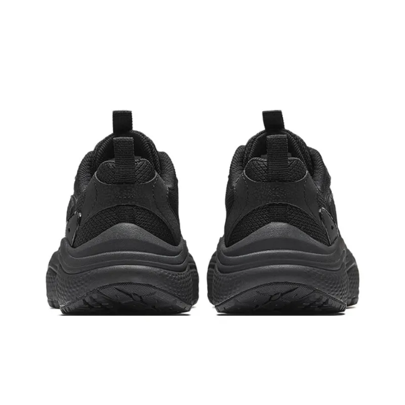 CHAOJIANTA Anti Slip Wear Resistant Low Top Chunky Sneakers Women's Black-3