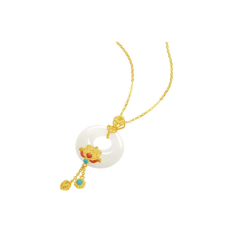 ZHOU LIU FU Hetian Jade Pendants White Jade Women's-1