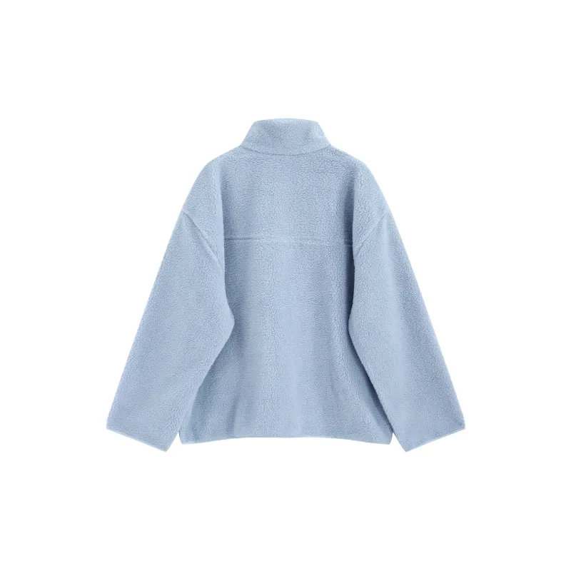Garbege Velvet Jackets Women's Blue-1