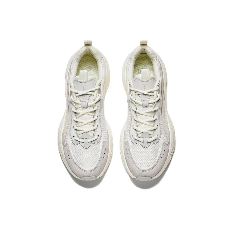 CHAOJIANTA Anti Slip And Wear Resistant Height Increasing Low Top Chunky Sneakers Men's White Beige-2