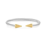 Bullet Head Bangle (Silver+Gold Head)