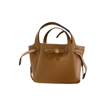 TORY BURCH Leather Tote Bag, Shopping Bag, Shoulder Bag, Crossbody Bag, Handbag Trumpets Women's Tiramisu