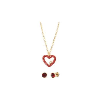 COACH Brass Stud Earrings Women's Gold/Red