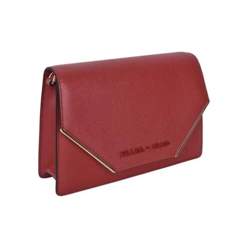 PRADA Leather Crossbody Bag, Shoulder Bag Women's Dark Red-1