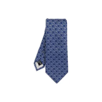 GIORGIO ARMANI Pure Silk Tie With Jacquard Monogram