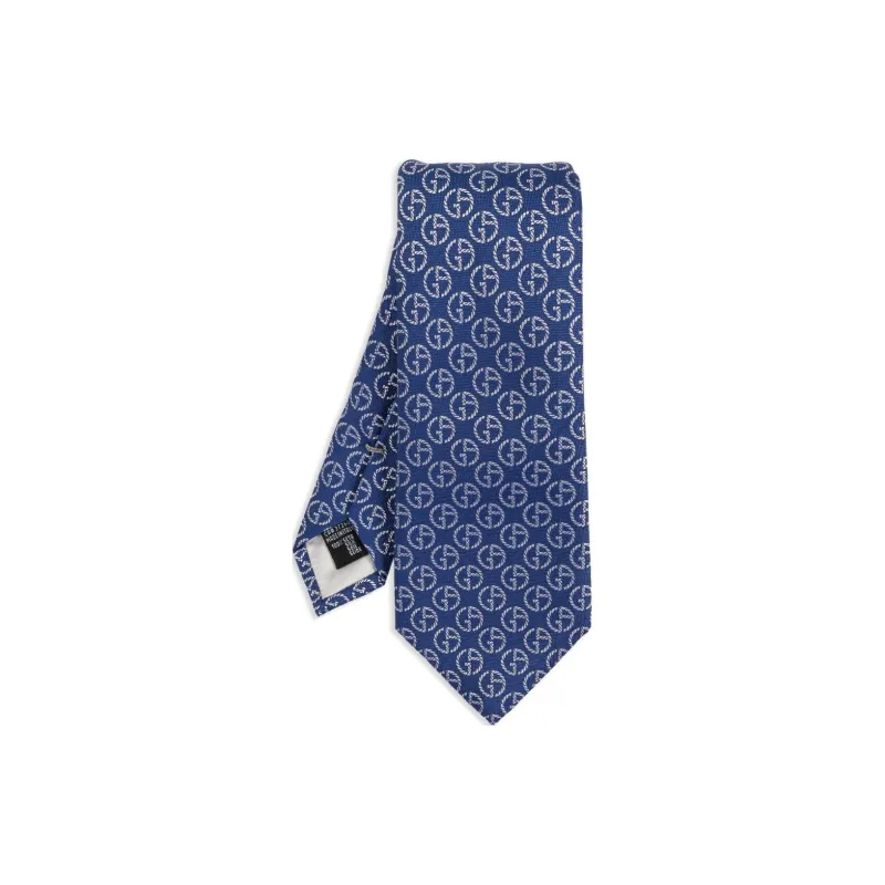 GIORGIO ARMANI Pure Silk Tie With Jacquard Monogram-0