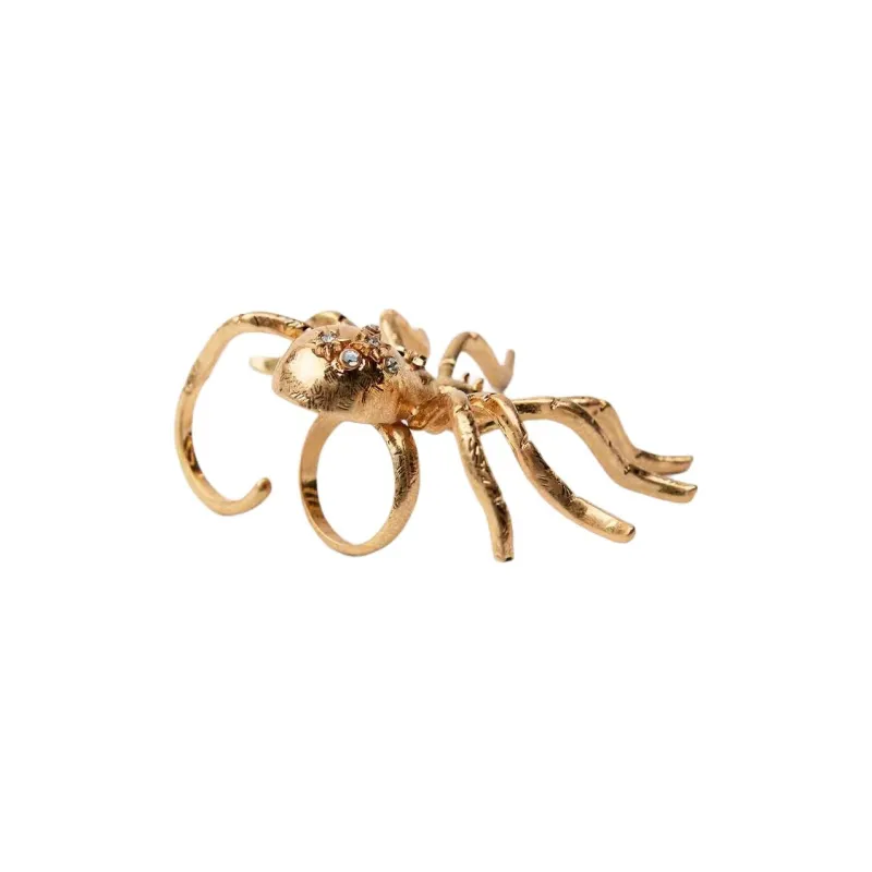 ZARA Metal Rings Women's Beige Yellow-2