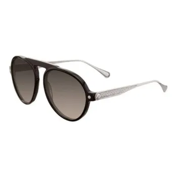 STEFANO RICCI Titanium Acetate Palladium-Plated Aviator Sunglasses Unisex Black