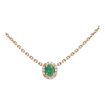 Redline Diamond Emerald Rose Gold Necklaces Women's Green/Gold