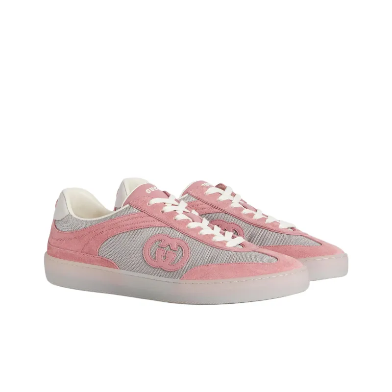 GUCCI Incrocio GG Low Top Skateboard Shoes Men's Pink-2