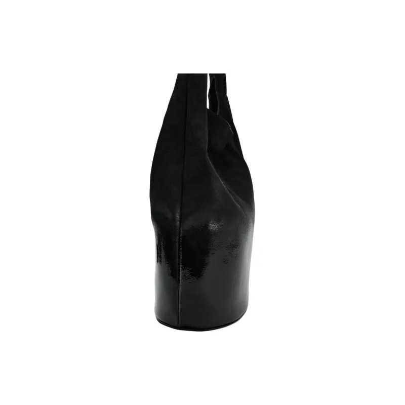 ZARA Sheepskin Bucket Bags Shoulder Bags Women's Black-2