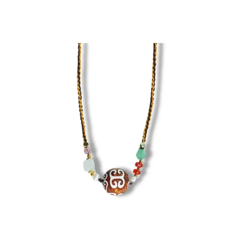 TIANTAISHAN Agate Necklaces Unisex-0