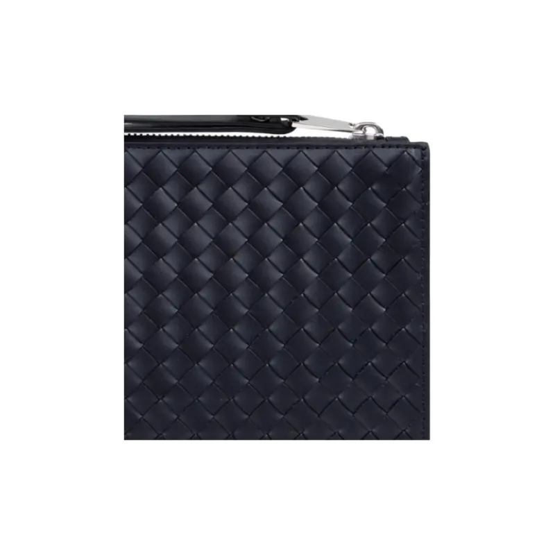 Bottega Veneta Calfskin Clutch Men's Marine Blue-4