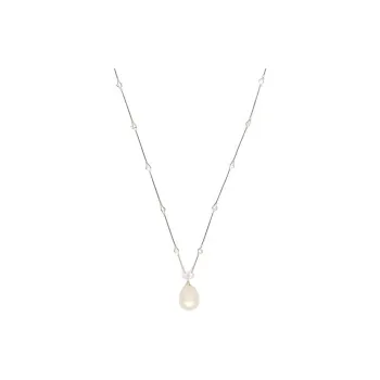 Valentino Metal Artificial Pearl Swarovski Crystal Baroque Glass Pearl Necklaces Women's White