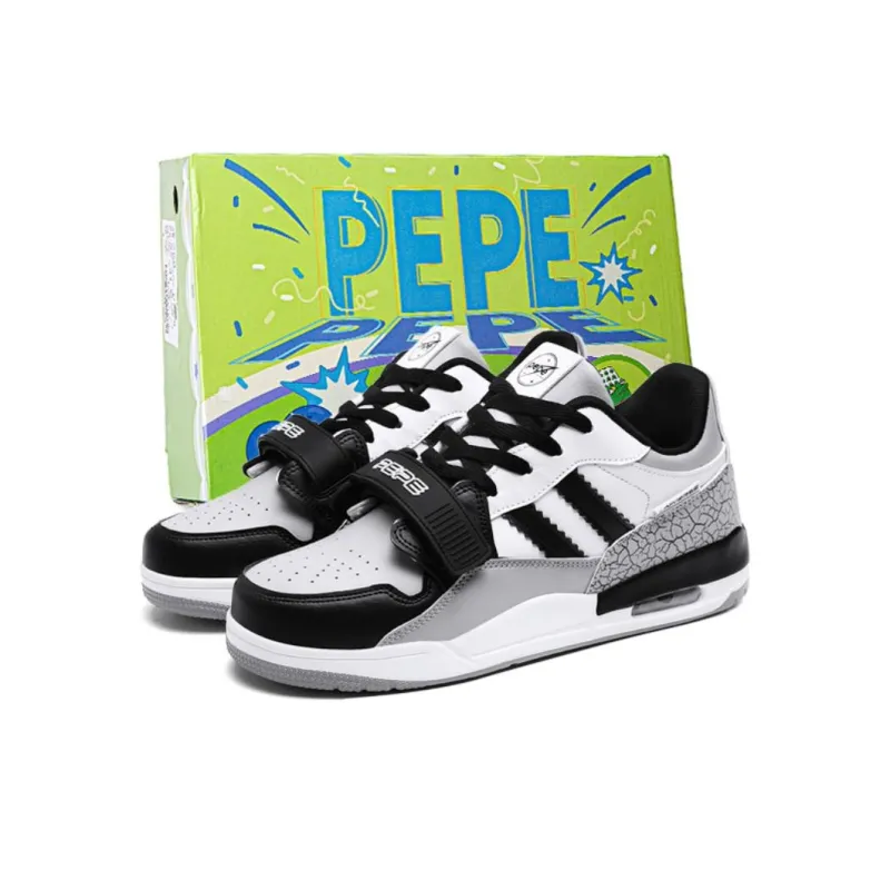 Pepe The Frog Slip Resistant, Abrasion Resistant, Breathable, Height Increasing Mid Top Skateboard Shoes Unisex-7
