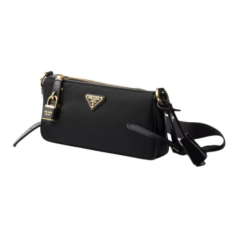 PRADA Recycled Polyamide Shoulder Bag Small Size Unisex Black-1