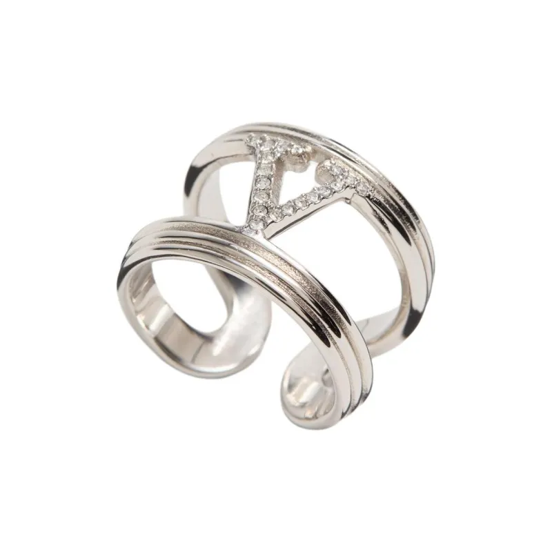 Valentino Brass Rings Women's Silver-2