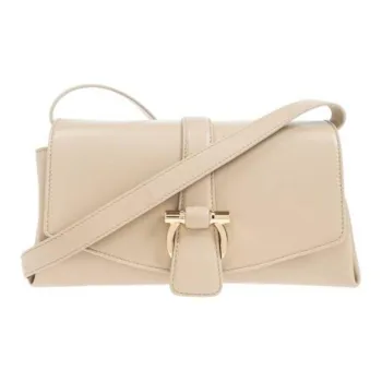 FERRAGAMO Cow Leather Crossbody Bag Small Size Women's White