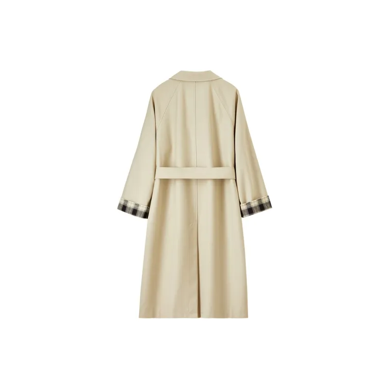 SENTUBILA Trench Coats Women's Light Khaki-3