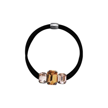 ROYALSASA 3 Strand Rubber Band, Faux Crystal Hair Tie Women's