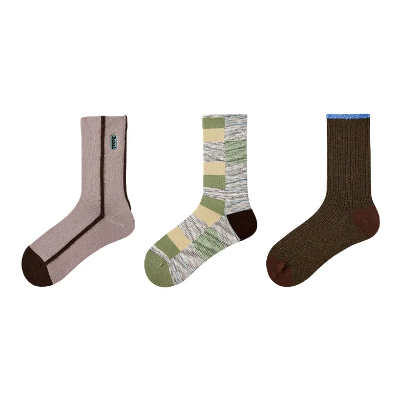 Vine Color Mid Calf Socks Unisex 3 Pack-10