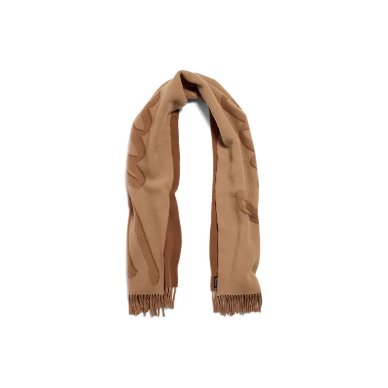 Balenciaga Wool Cashmere Knit Scarves Women's Brown-1