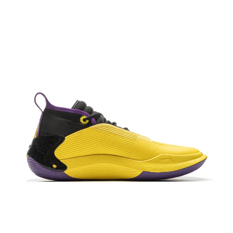 LiNing Wow11 Cushioning Anti-Slip And Wear-Resistant Lightweight Rebound Low-Top Basketball Shoes Men's Yellow Purple-1