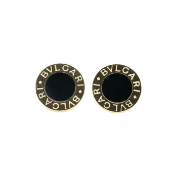BVLGARI 21st Century 18K Yellow Gold Onyx BVLGARI BVLGARI Stud Earrings