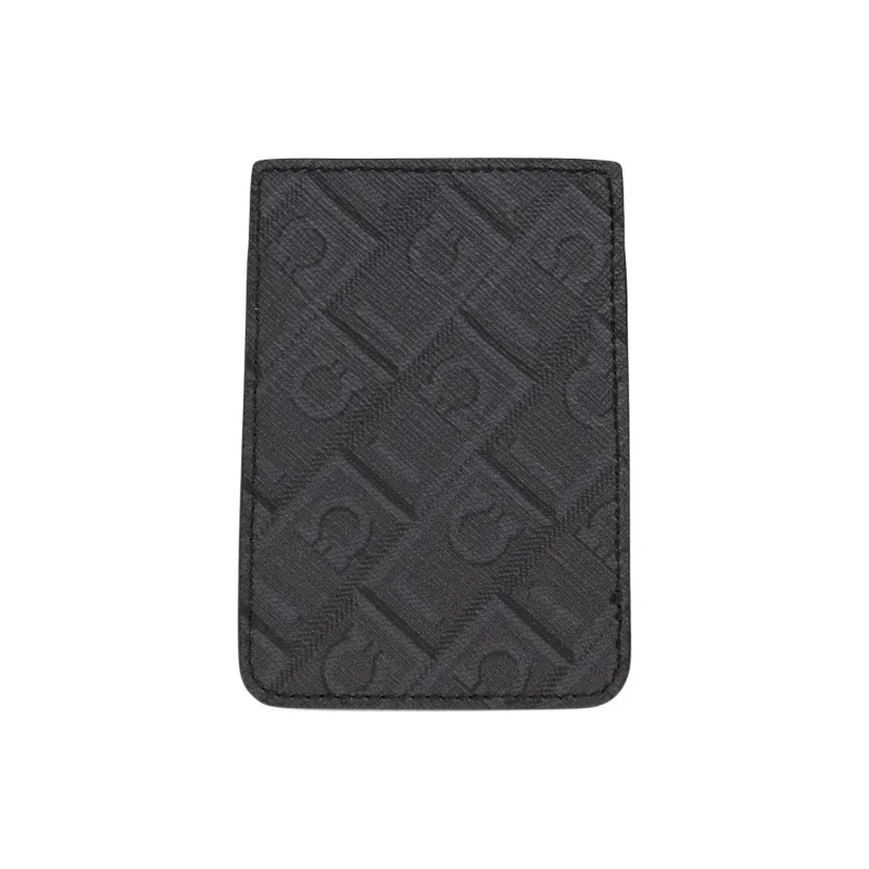 FERRAGAMO Canvas Card Holder Men's Gray-1