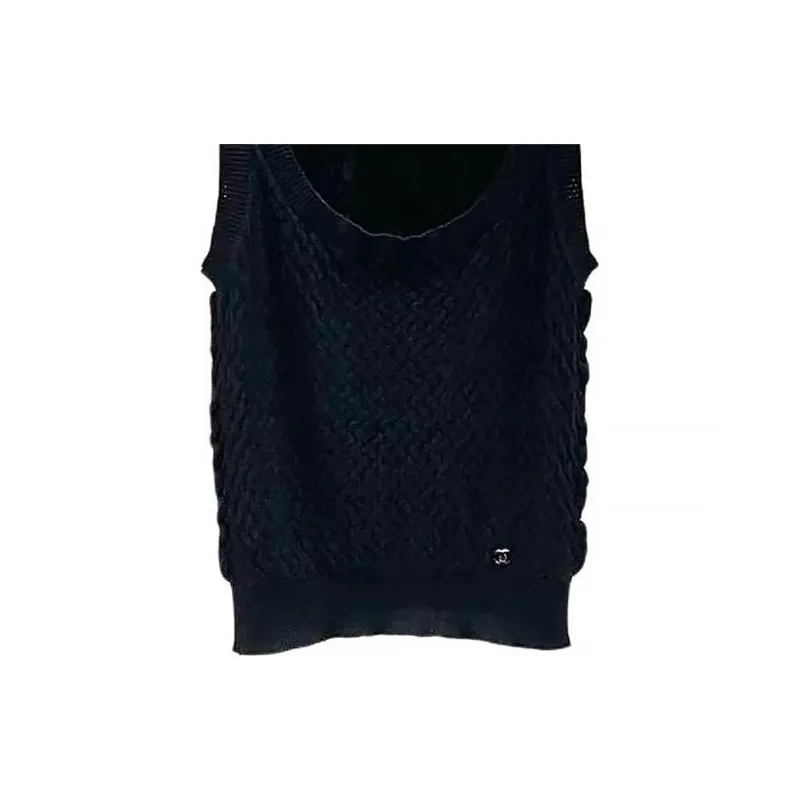 CHANEL Tank Tops Women's Black-3