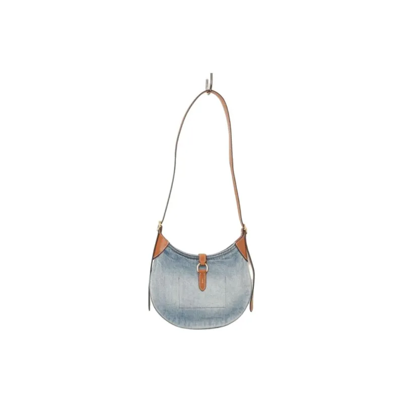 Polo Ralph Lauren Polo ID Cotton Handbag Shoulder Bag Small Size Women's Blue-4