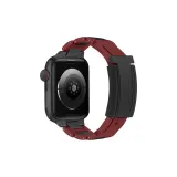 T-Strap Magnetic Clasp Stainless Steel, Burgundy (Black Buckle)